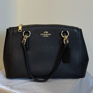 Coach Christie Carryall Small | Black Crossgrain Leather | Shoulder & Satchel